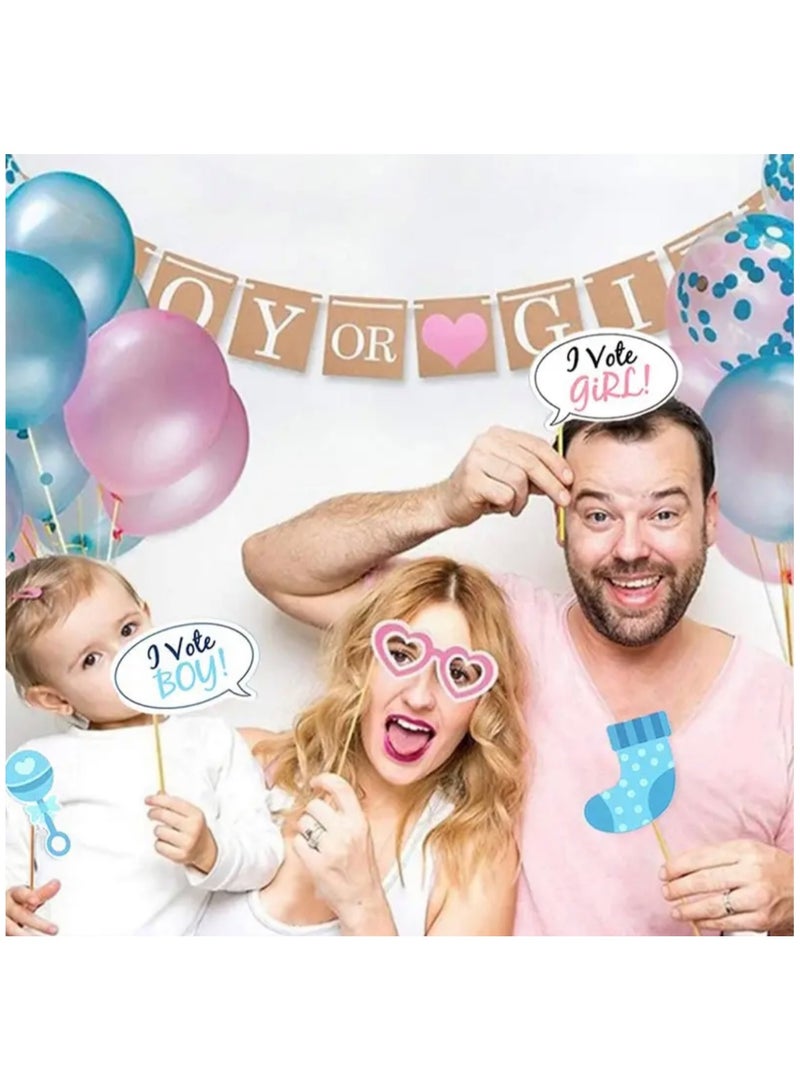 جست كواليتي 30قطعة مجموعة، ديكور الحفلات كشك صور حلفة الكشف عن نوع المولود مستلزمات بنت أو ولد صبي أو فتاة  ديكور الحفلات، أشياء صغيرة، أشياء جمالية لطيفة، أدوات رائعة، عناصر غير عادية - Image 2