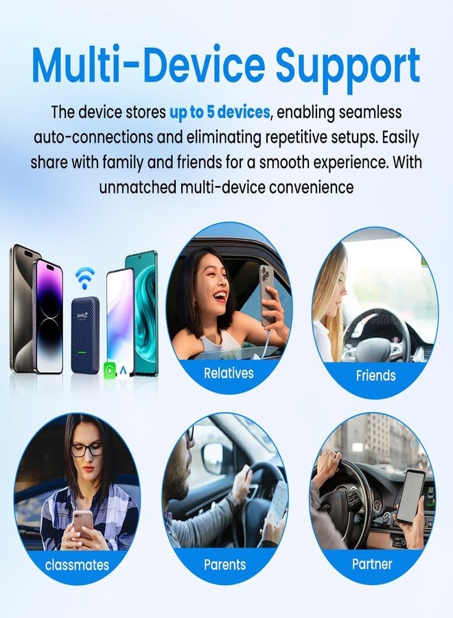 Carlinkit CarPlay Android Auto Adapter, 4.0 Wired to Wireless Newest Dongle, 10s Seamless Auto Connect / OTA Upgrade / Built-in GPS, Compatible with Wired CarPlay Cars - Image 5