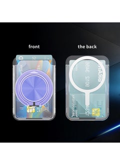 Hot Sale Ace Bracket Transparent Card Bag For All Mobile Phone 360 Rotating Ring Bracket In Stock-Color:Light Purple