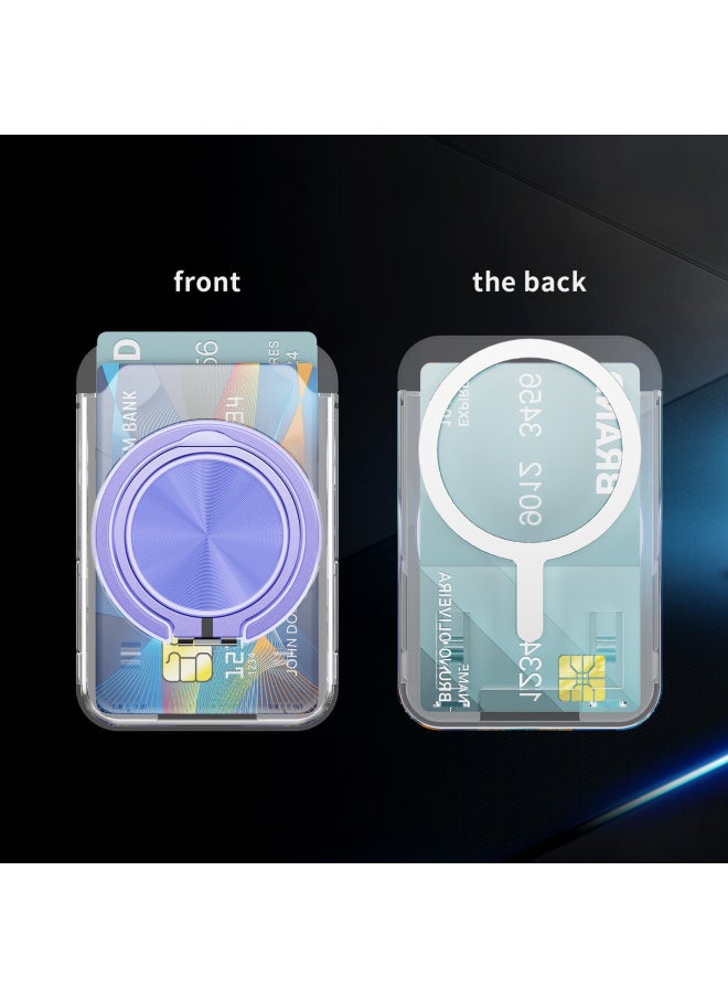 Generic - Hot Sale Ace Bracket Transparent Card Bag For All Mobile Phone 360 Rotating Ring Bracket In Stock-Color:Light Purple - Image 1