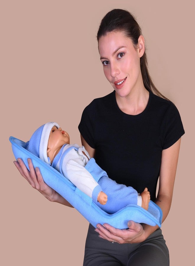HOOPA 2-in-1 Infant Carrier for Newborn (0–4 Months) | Reclined Carrying & Breastfeeding Support | Strong Back Support | Indoor & Outdoor Use | Feeding Pillow | Nursing pad | New Born Pillow | Blue - Image 5