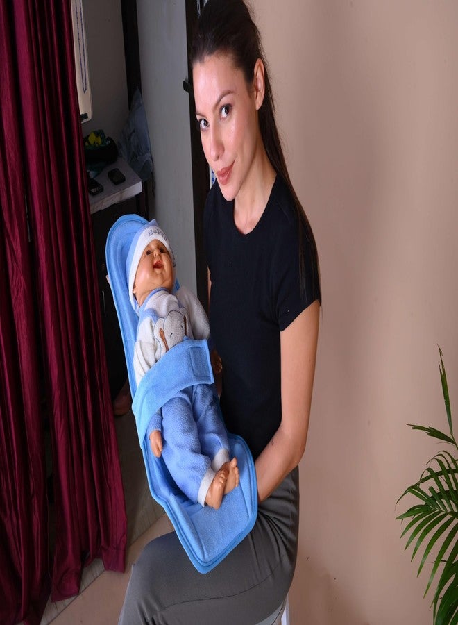 HOOPA 2-in-1 Infant Carrier for Newborn (0–4 Months) | Reclined Carrying & Breastfeeding Support | Strong Back Support | Indoor & Outdoor Use | Feeding Pillow | Nursing pad | New Born Pillow | Blue - Image 4