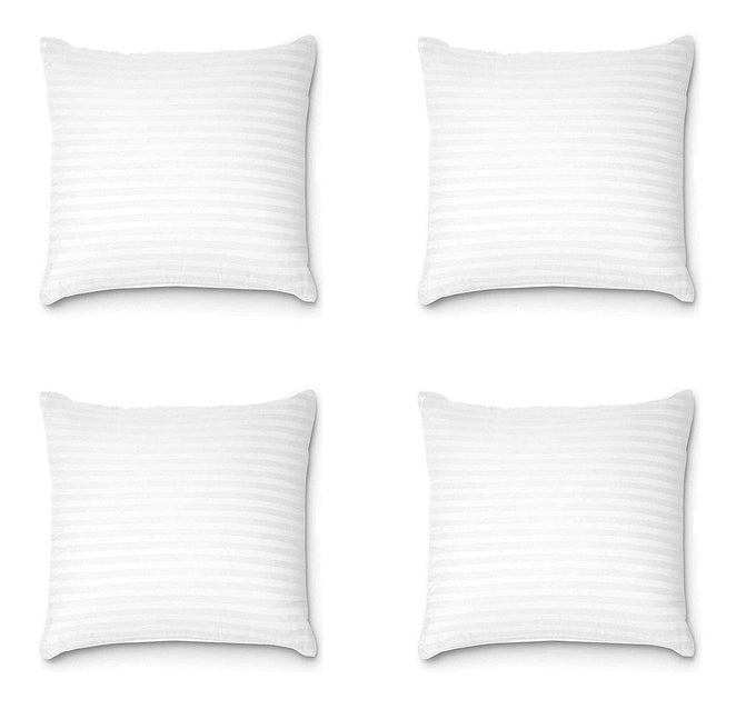SQUARE PILLOW 20X20 INCHES SET OF 4 BAILEY MICROFIBER HOTEL QUALITY PREMIUM FIBRE SOFT CUSHION FILLER WHITE