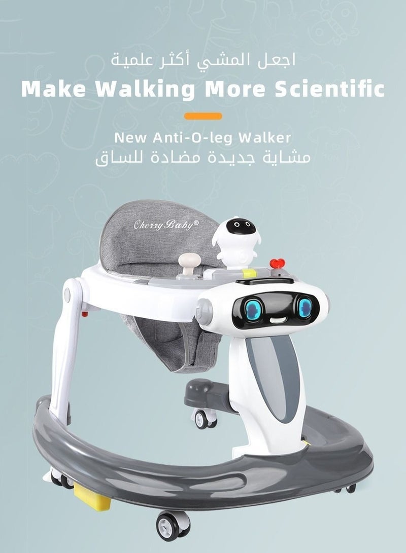 ميكسد مشاية أطفال 3 في 1 مع مقبض دفع للوالدين ، ارتفاع قابل للتعديل ، متعدد الوظائف ووسادة مقعد كبيرة مريحة ، حصيرة ترامبولين قابلة للفصل للرضع والأطفال - Image 4