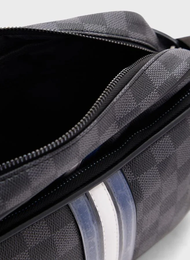Robert Wood Check Print Crossbody Messenger