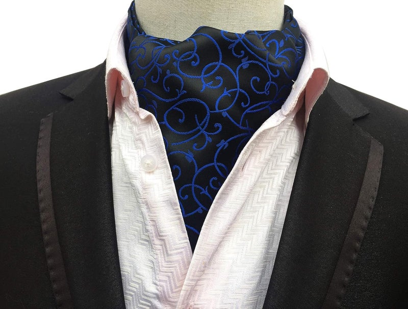 Secdtie Men's Polka Dot Plaid Silk Cravat Ties Jacquard Woven Casual Ascot - Image 3