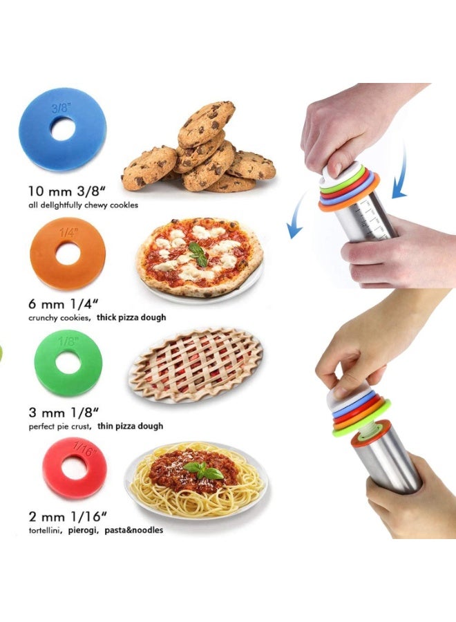 سونسر المتداول دبوس - ملف تعريف الارتباط المتداول دبوس الفولاذ المقاوم للصدأ المتداول 17 في دبابيس المتداول القابلة للتعديل لخبز ملف تعريف الارتباط Chapati أقراص سكرية عجينة المعجنات بيتزا فطيرة القشرة - Image 5