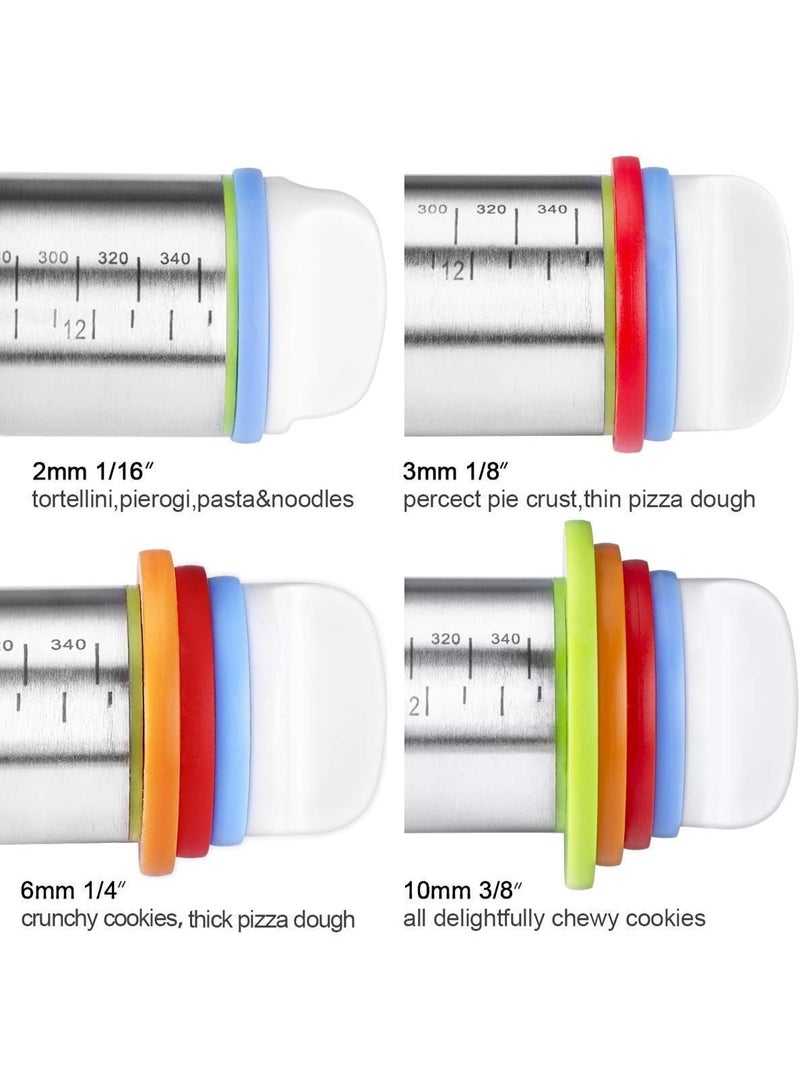 سونسر المتداول دبوس - ملف تعريف الارتباط المتداول دبوس الفولاذ المقاوم للصدأ المتداول 17 في دبابيس المتداول القابلة للتعديل لخبز ملف تعريف الارتباط Chapati أقراص سكرية عجينة المعجنات بيتزا فطيرة القشرة - Image 2