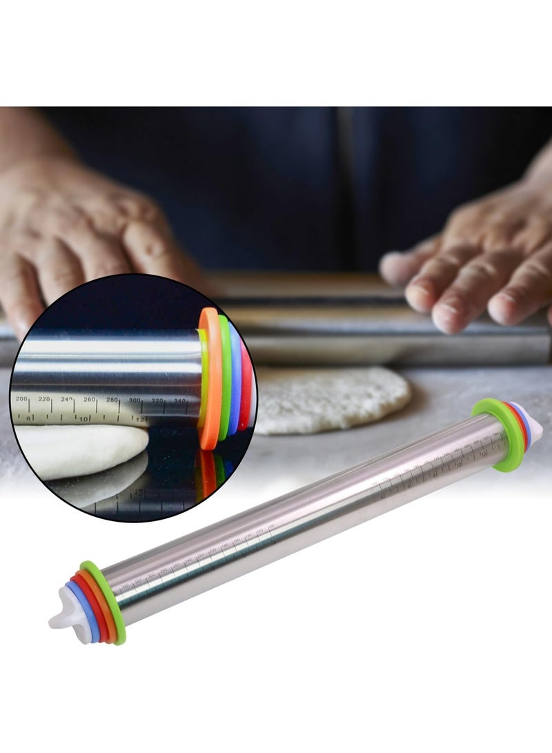 سونسر المتداول دبوس - ملف تعريف الارتباط المتداول دبوس الفولاذ المقاوم للصدأ المتداول 17 في دبابيس المتداول القابلة للتعديل لخبز ملف تعريف الارتباط Chapati أقراص سكرية عجينة المعجنات بيتزا فطيرة القشرة - Image 3