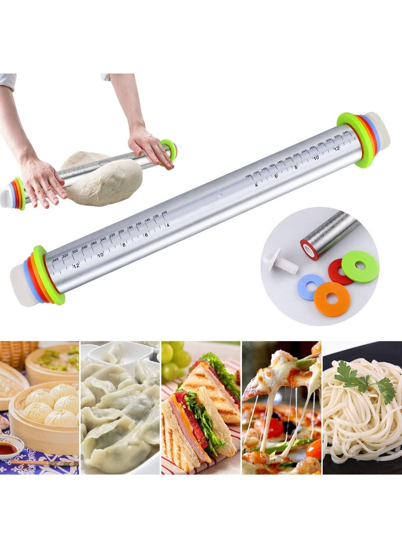 سونسر المتداول دبوس - ملف تعريف الارتباط المتداول دبوس الفولاذ المقاوم للصدأ المتداول 17 في دبابيس المتداول القابلة للتعديل لخبز ملف تعريف الارتباط Chapati أقراص سكرية عجينة المعجنات بيتزا فطيرة القشرة - Image 4