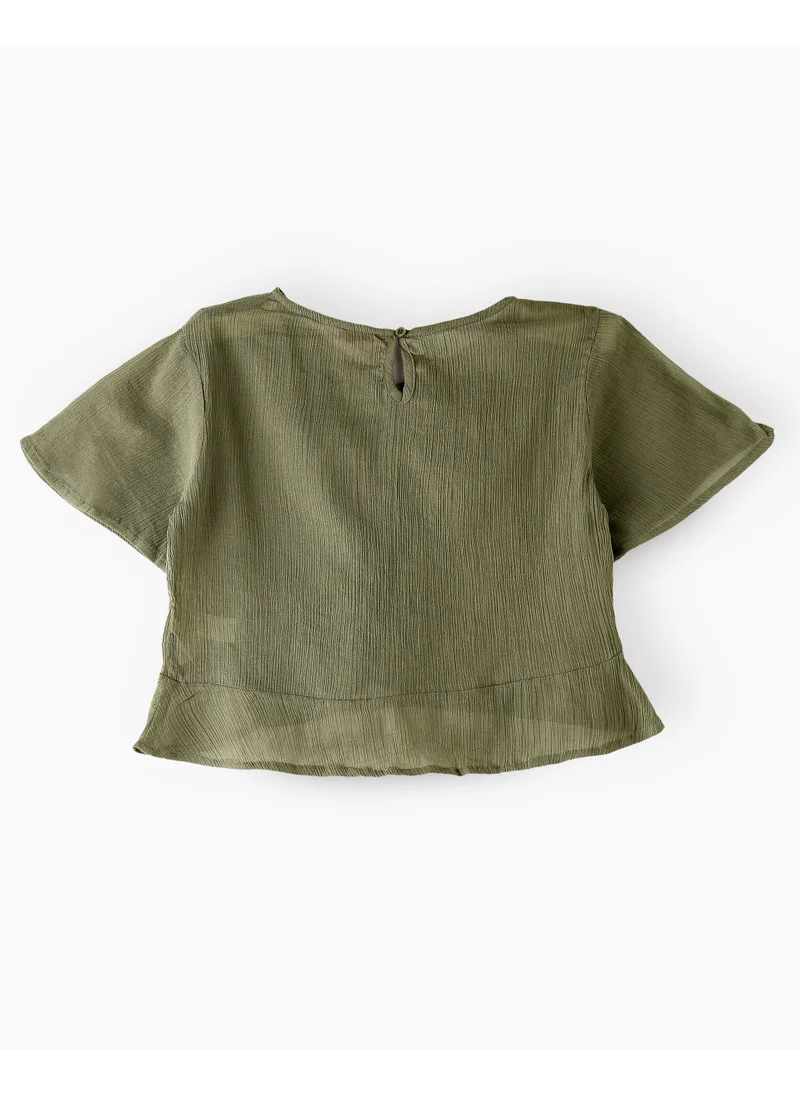 Jelliene Trendy Tween Style: Girls Crepe Blouse Chic Comfort & Effortless Look