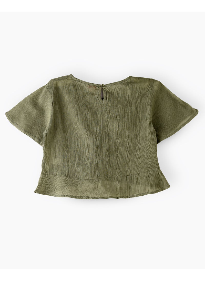Jelliene Trendy Tween Style: Girls Crepe Blouse Chic Comfort & Effortless Look  - Image 2