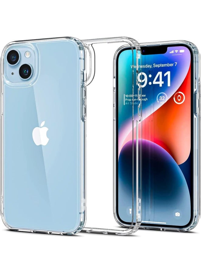 جراب لموبايل ايفون 14 بلس (iPhone 14 Plus) حماية كاملة للهاتف و لعدسة الكاميرا خفيف الوزن بلمسة نهائية كرستالي من البولي بروبيلين - شفاف رفيع للغاية 0.35 ملم - Image 1