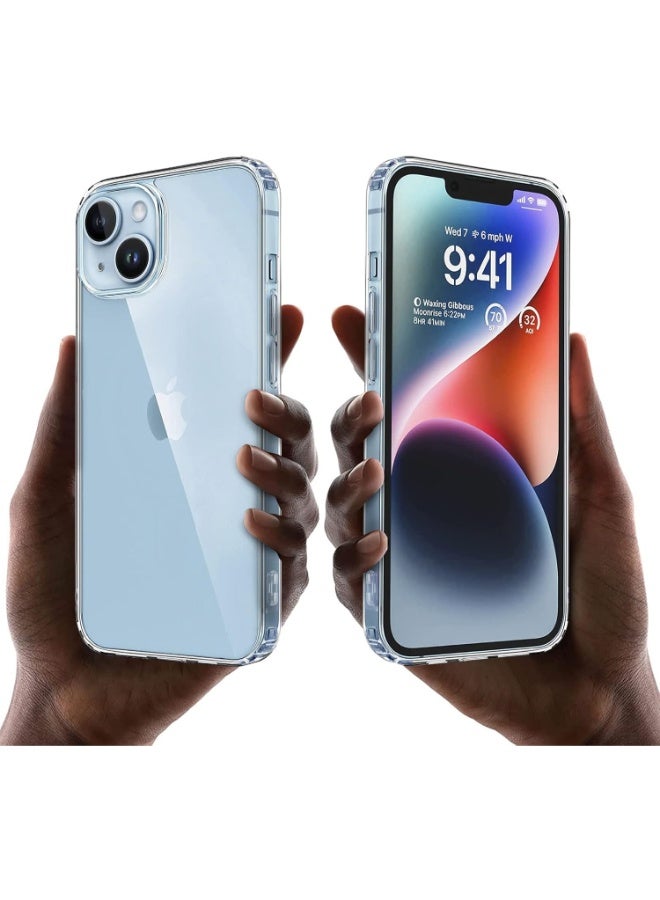 جراب لموبايل ايفون 14 بلس (iPhone 14 Plus) حماية كاملة للهاتف و لعدسة الكاميرا خفيف الوزن بلمسة نهائية كرستالي من البولي بروبيلين - شفاف رفيع للغاية 0.35 ملم - Image 5