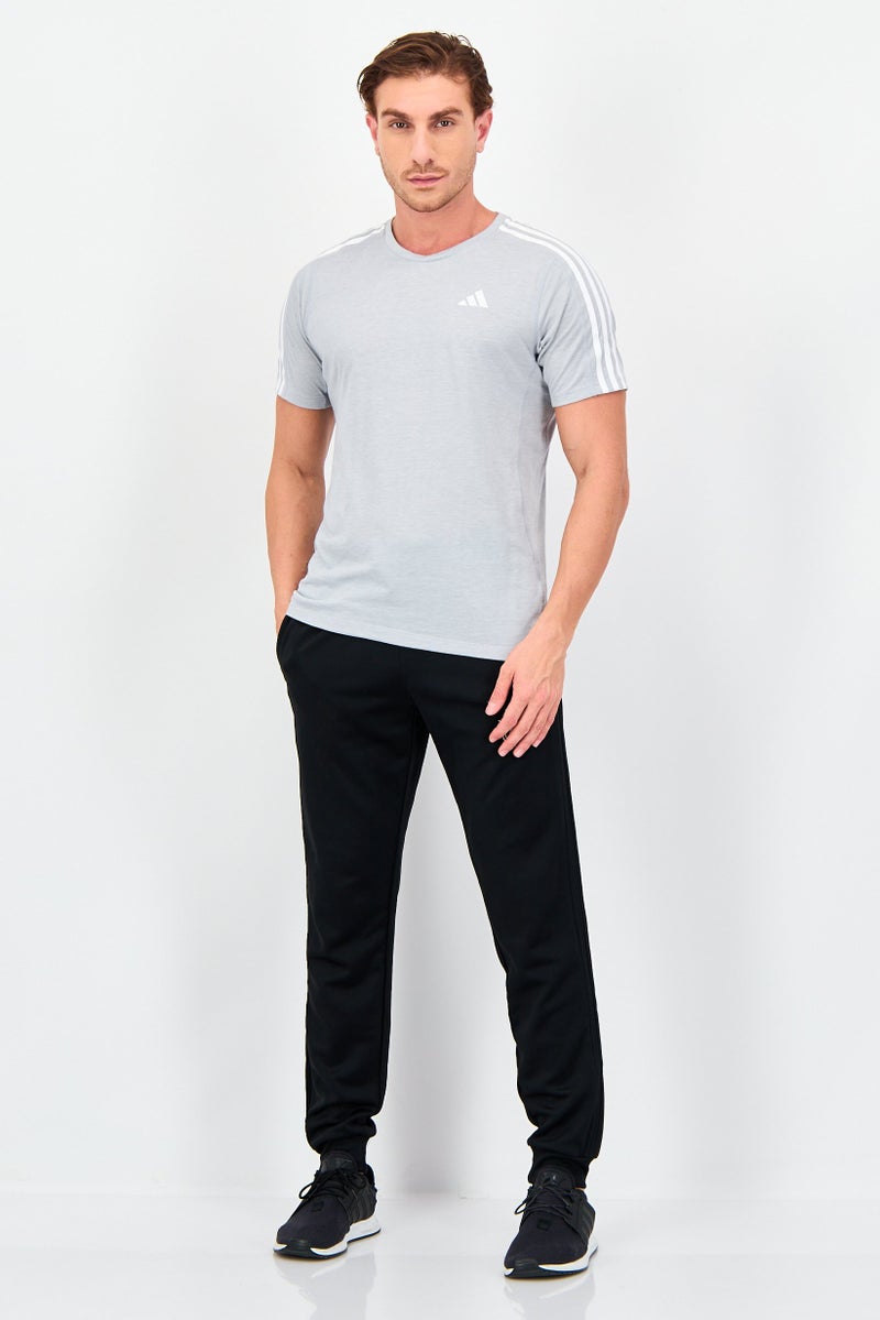 Adidas Men Regular Fit Short Sleeve Running T-Shirt, Light Grey - Image 2