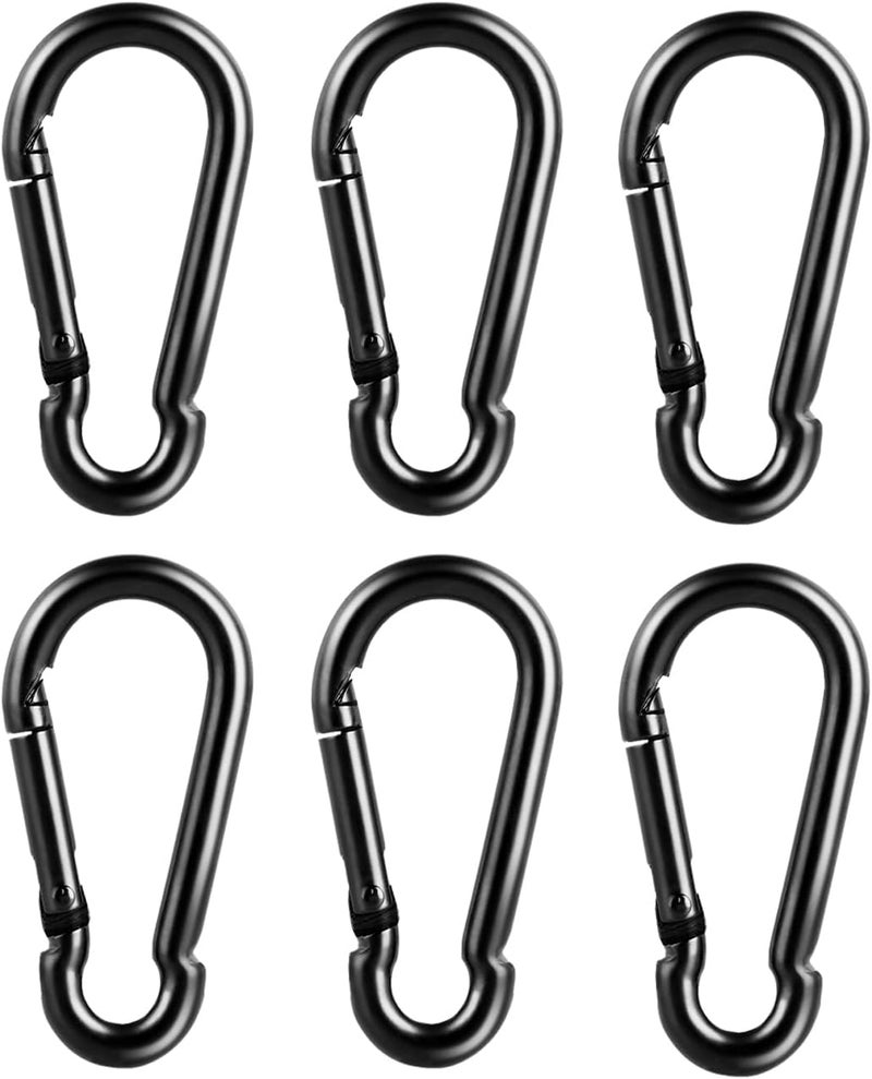 DELSWIN 6 PCS Carabiner Clip Spring Snap Hooks - M8 3.15 Inch Heavy Duty Snap Hook Quick Link for Swing Hammock Camping Fishing Hiking, 500 lbs Capacity - Image 1