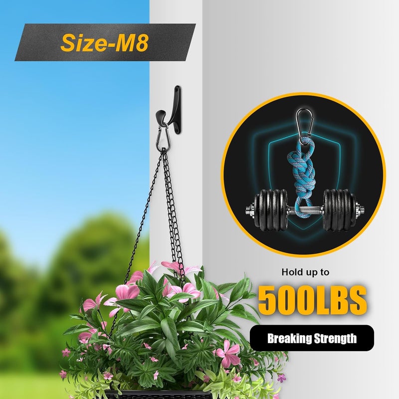 DELSWIN 6 PCS Carabiner Clip Spring Snap Hooks - M8 3.15 Inch Heavy Duty Snap Hook Quick Link for Swing Hammock Camping Fishing Hiking, 500 lbs Capacity - Image 4