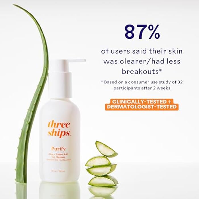 Three Ships - Purify Aloe + Amino Acid Gel Cleanser | Moisturize, Cleanse, Replenish Skin | Cruelty-Free, Vegan, Paraben-Free, Sensitive Skin Safe (4 fl oz | 118 mL) - Image 5