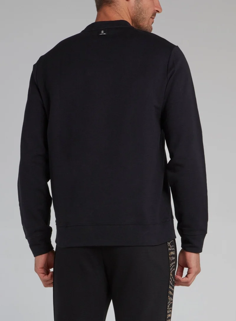 roberto cavalli Black Crystal Monogram Sweatshirt