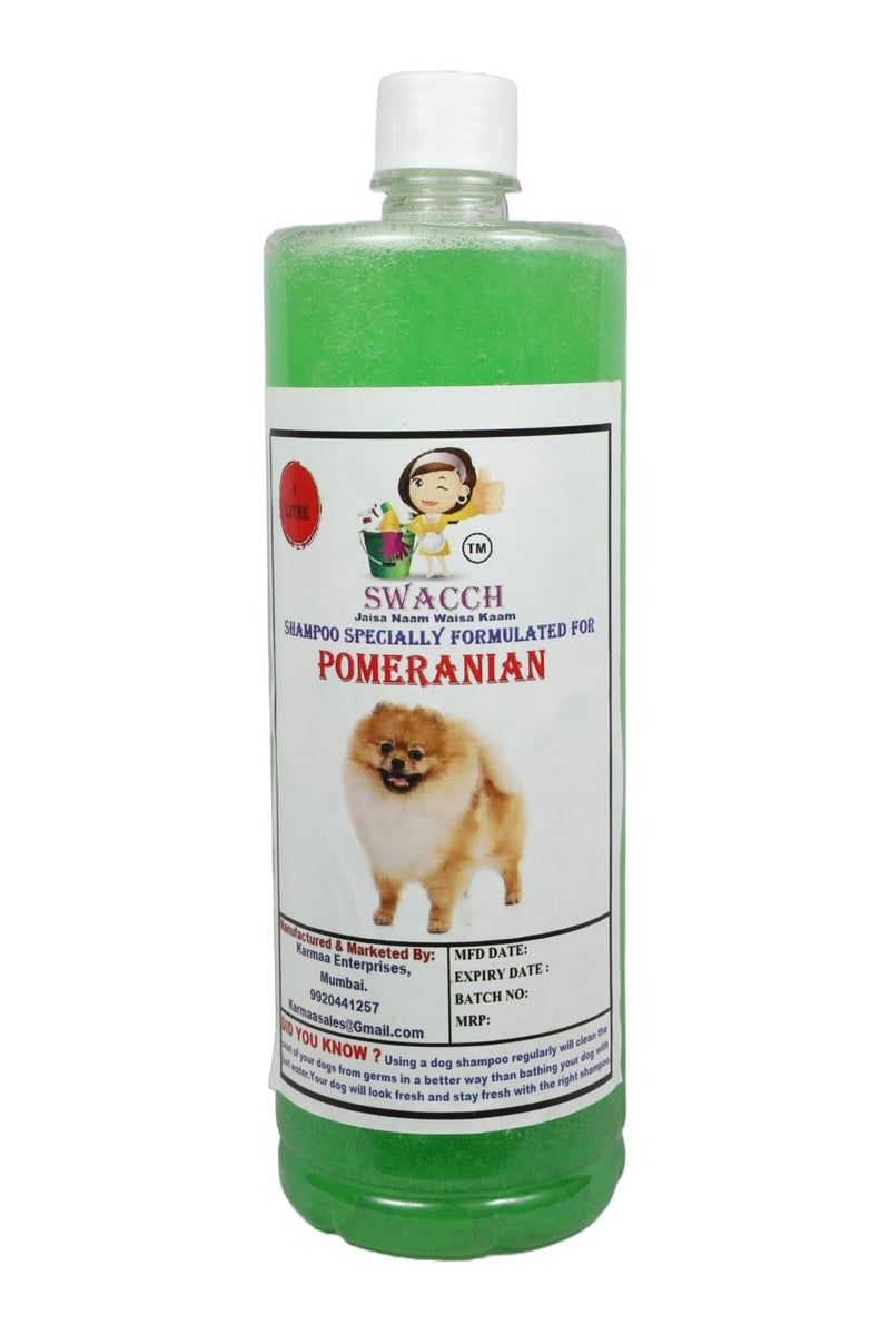 swacch Shampoo | Puppy Safe Shampoo | PH Balanced | Ditch to Itch for Pomeranian Dog Shampoo 1 Litre (Neem Alovera) + Spike Ball Chew Toy Combo Pack - Image 2