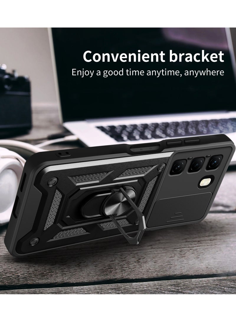 Phone Cover for Infinix Hot 50 Pro+ 4G with Slide Camera Cover Drop Protective Phone Case with Magnetic Car Mount Holder - Image 4