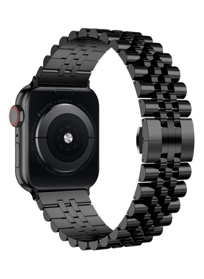 ELTRAZONE Compatible with Apple Watch Band Series 5 44mm 42mm Stainless Steel iWatch Band with Butterfly Folding Clasp for Watch Band Series 5/4/3/2/1 - Image 2