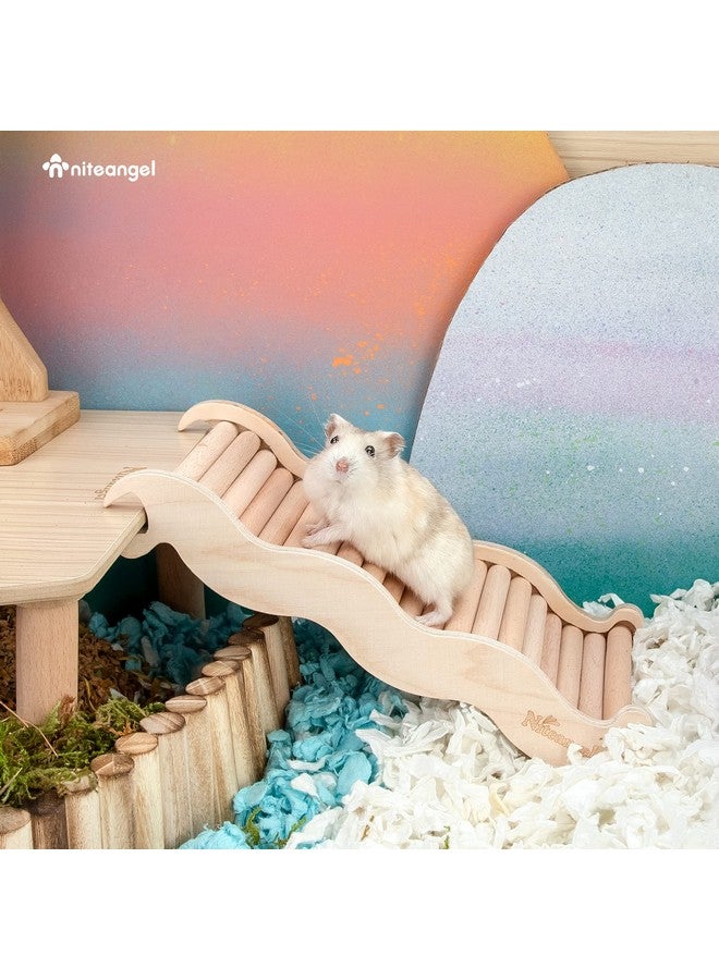 Niteangel Hamster Climbing Toy Wooden Ladder Bridge for Hamsters Gerbils Mice and Small Animals (Medium - 8.26'' L) - Image 2