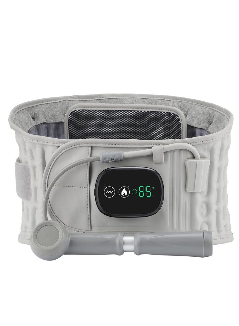 ارواق حزام قابل للنفخ، ضوء أحمر، تسخين اهتزاز، وسادة هوائية للتدليك، دعامة ظهر، حزام دعم الخصر قابل للتعديل - Image 3