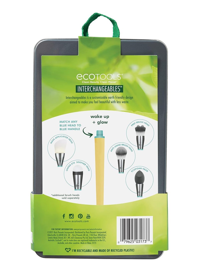 إيكوتولز مجموعة فرش مكياج قابلة للتبديل من Wake Up + Glow مع حقيبة، مجموعة من 6 قطع - Image 2