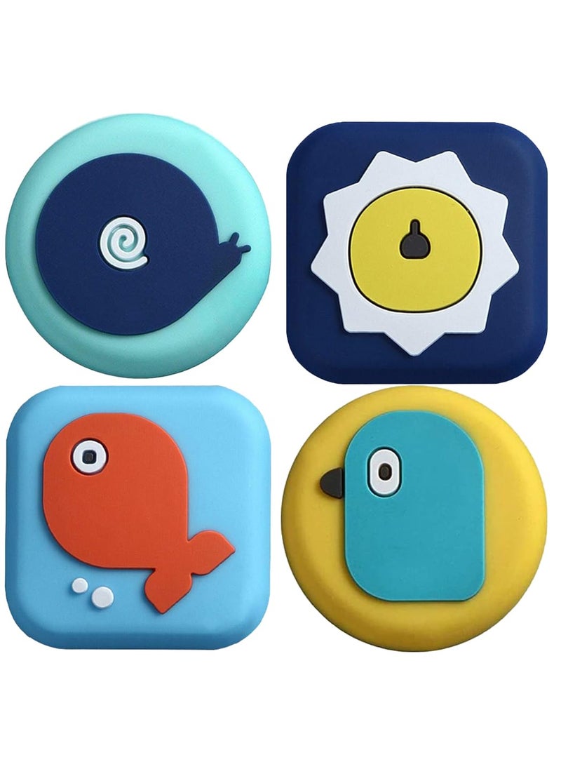 Kitcheniqa Kitcheniqa Silicone Cartoon Crash Pad Door Stopper Wall Protector Self Adhesive Door Knob Rubber Pad for Furniture Silencer for Walls Door Pad Bumper Pads for Wall 4Piece Multi  - Image 1