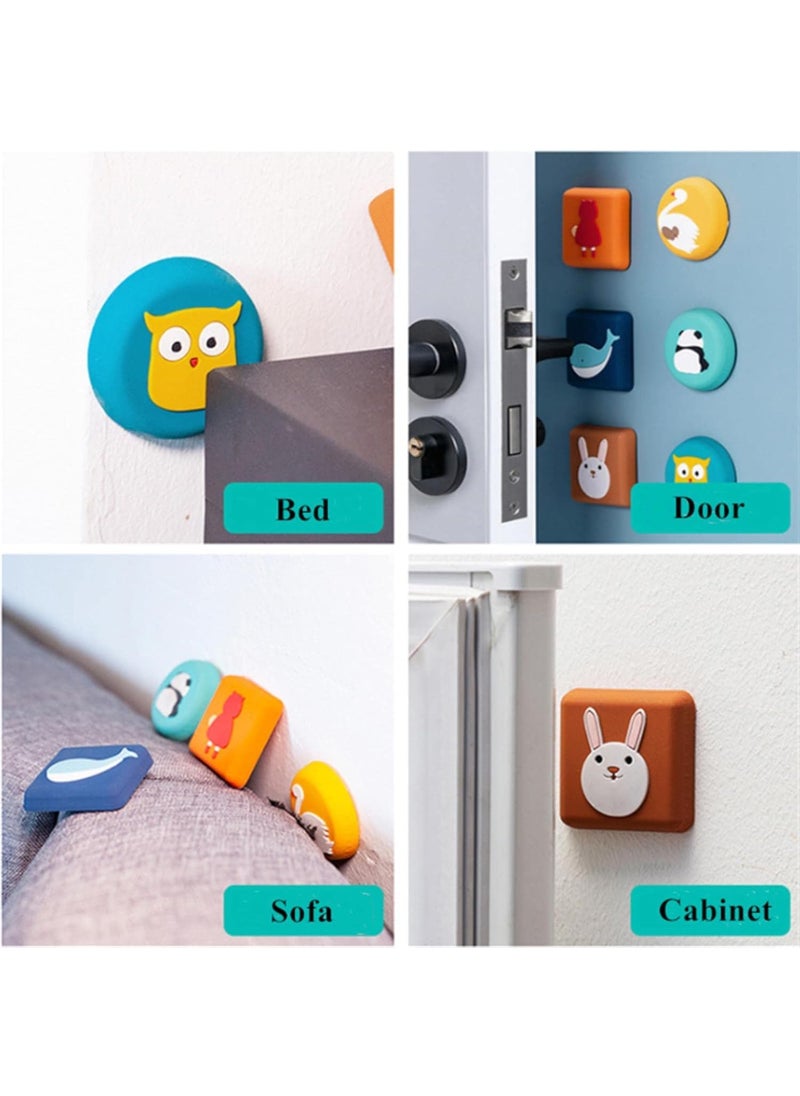 Kitcheniqa Kitcheniqa Silicone Cartoon Crash Pad Door Stopper Wall Protector Self Adhesive Door Knob Rubber Pad for Furniture Silencer for Walls Door Pad Bumper Pads for Wall 4Piece Multi  - Image 5