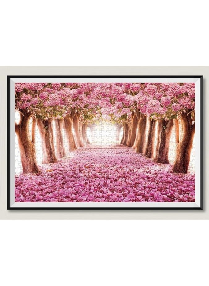 1000 Pieces Jigsaw Paper Puzzles, Building Model - Cherry Tree Romantic Pink - Image 1