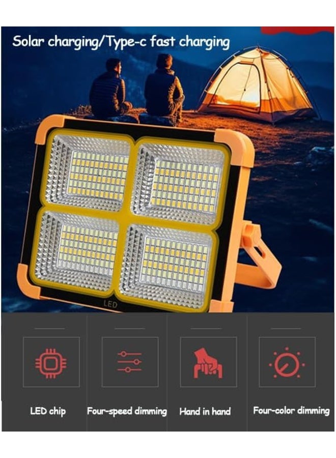 Solar LED Flood Light, IP66 Waterproof Portable Outdoor Work Light with USB Rechargeable Camping Lantern - Image 4
