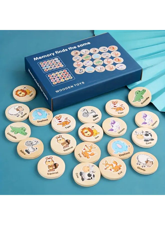 Wooden Animal Matching Memory Toys For Early Education Learning Development - Image 1