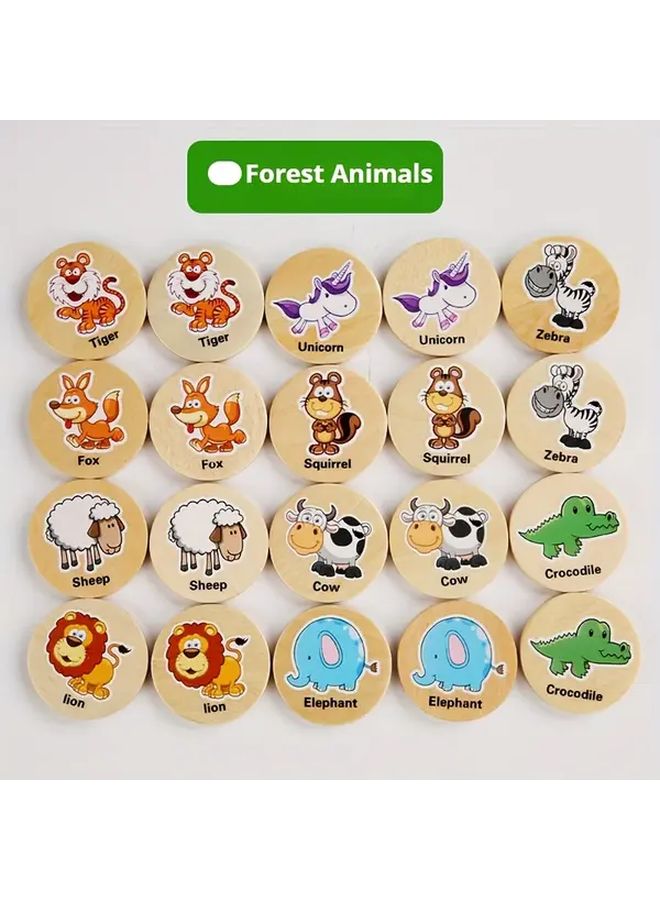 Wooden Animal Matching Memory Toys For Early Education Learning Development - Image 4