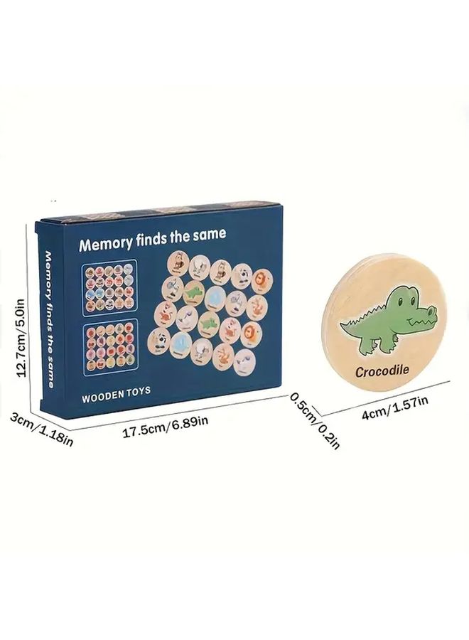 Wooden Animal Matching Memory Toys For Early Education Learning Development - Image 2