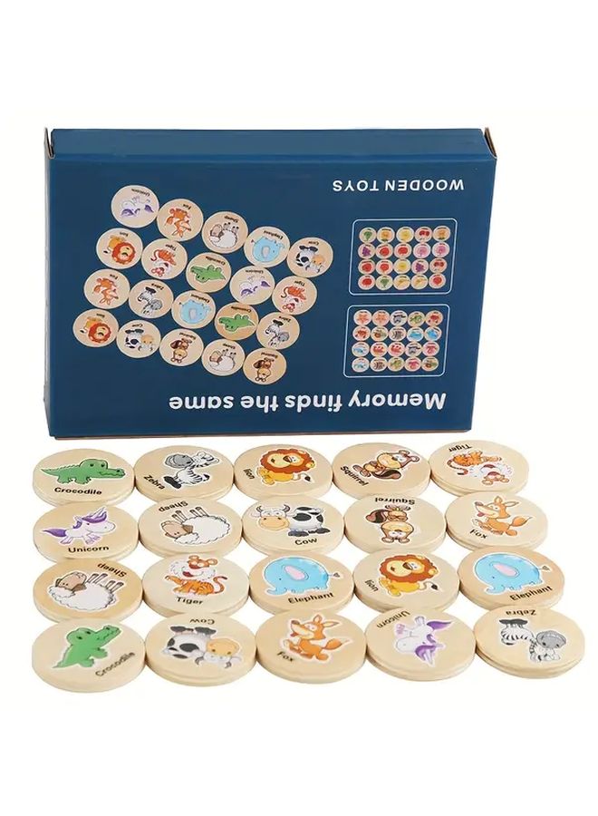 Wooden Animal Matching Memory Toys For Early Education Learning Development - Image 3