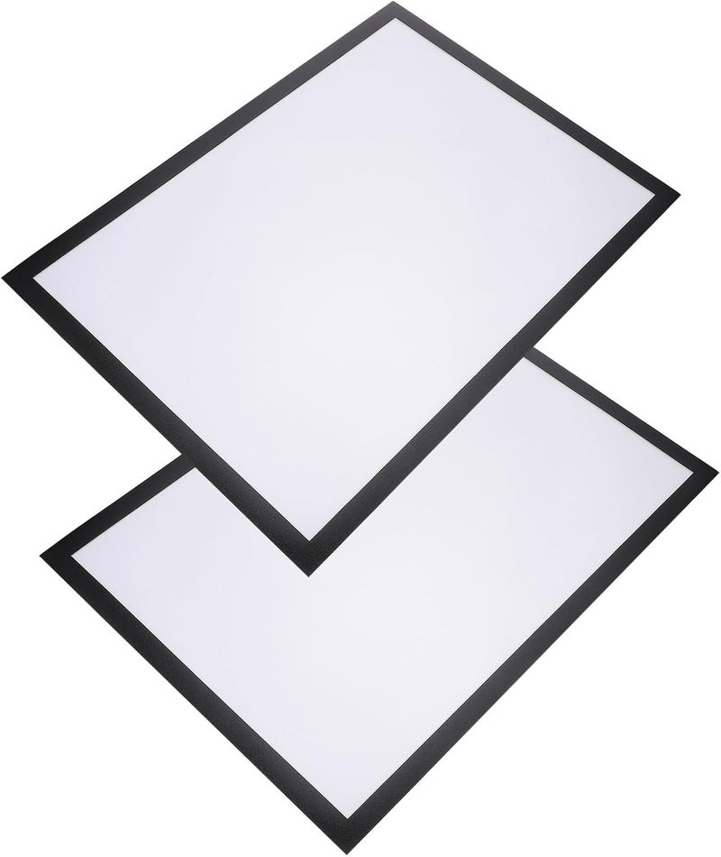 TEHAUX 2 Sets Magnetic Photo Frames Self-adhesive Picture Holders for Diamond Drawings Paintings Certificates Display Wall-mountable Reusable Black - Image 1