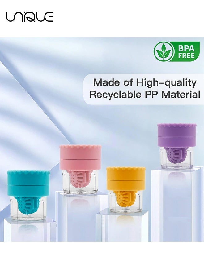 Unique 2 in 1 Contact Lens Case - 4 PCS Washer Cleaner Contact Lens - Manually Contact Lens Cleaning Machine - Contact Lens Solution Soaking Container for Travel, Daily Use（4 Colors） - Image 4