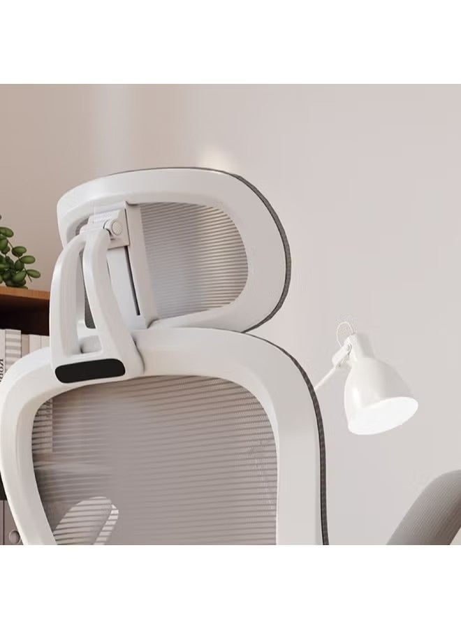 Huitich Ergonomic Mesh Office Chair with Headrest & Adjustable Lumbar Support – Gray & White - Image 4