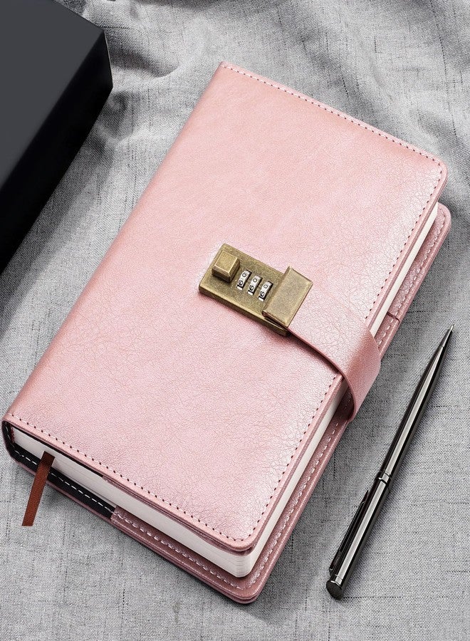 WEMATE Diary with Lock, A5 PU Leather Journal with Lock 240 Pages, Vintage Lock Journal Password Protected Notebook with Pen & Gift Box, Lock Diary Planner Organizer for Men and Women, 8.6x5.8in - Image 5