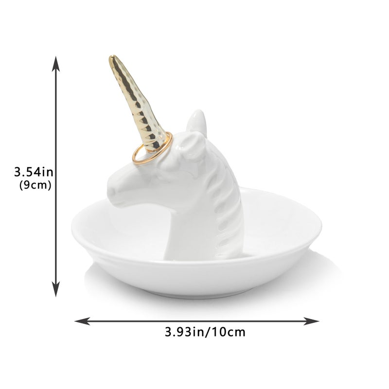 Lynagert Unicorn Ring Holder Ceramic Jewelry Holder Dish Trinket Tray For Rings Earrings Trinkets Organizer, Christmas Birthday Bridesmaid Gifts for Women - Image 4