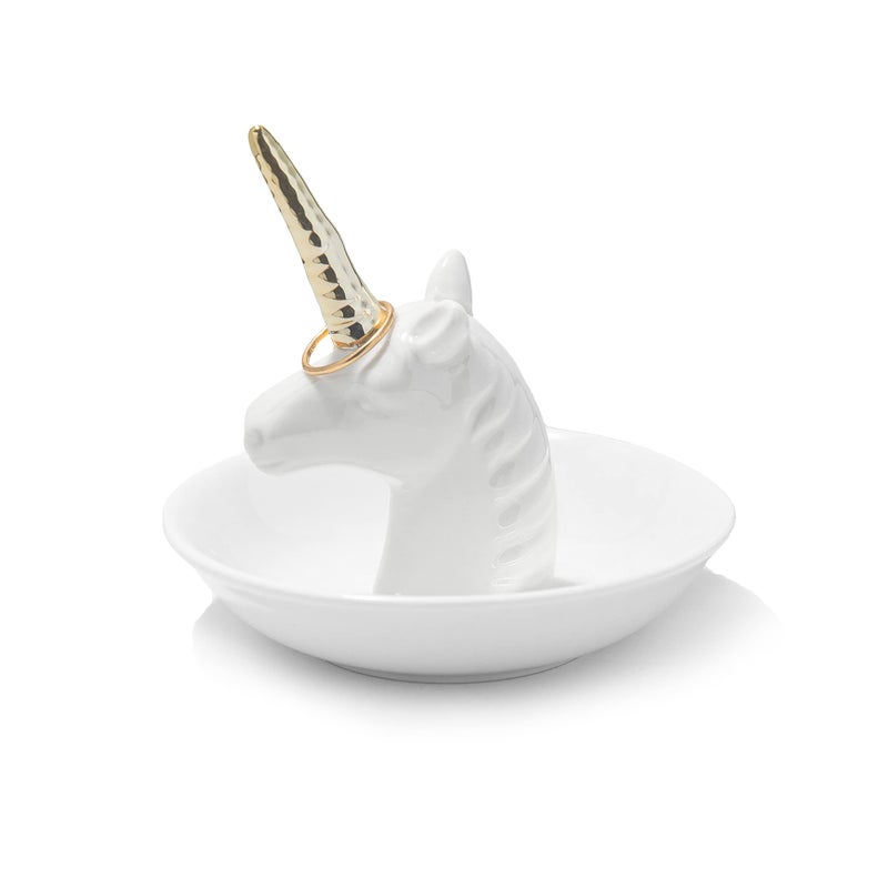 Lynagert Unicorn Ring Holder Ceramic Jewelry Holder Dish Trinket Tray For Rings Earrings Trinkets Organizer, Christmas Birthday Bridesmaid Gifts for Women - Image 1