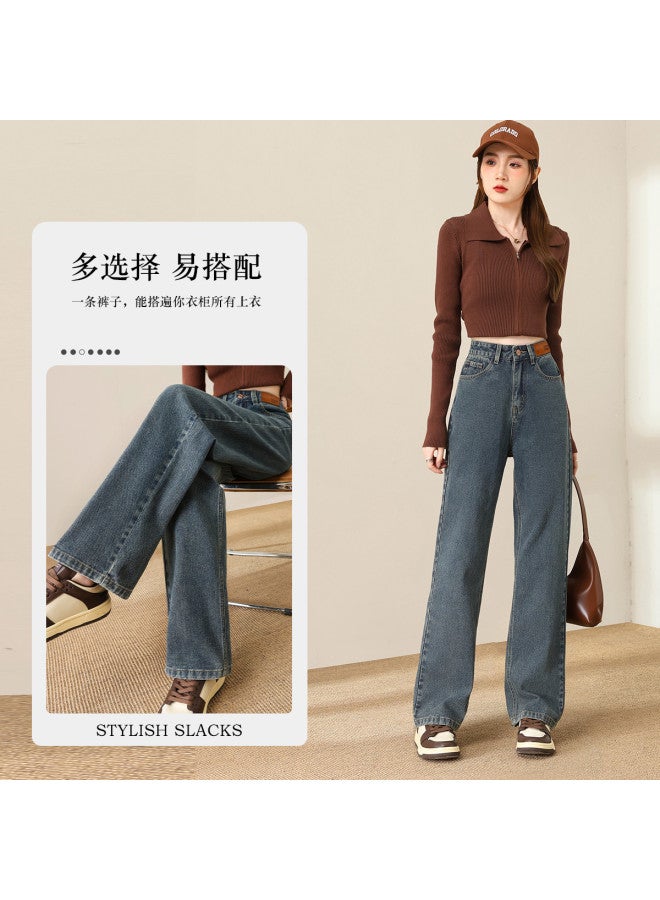 Baleno Autumn Winter Fashion Hot Style Women'S Denim Pants Solid Color Daily Casual Comfortable Elegant Wide Leg Trousers - Image 5