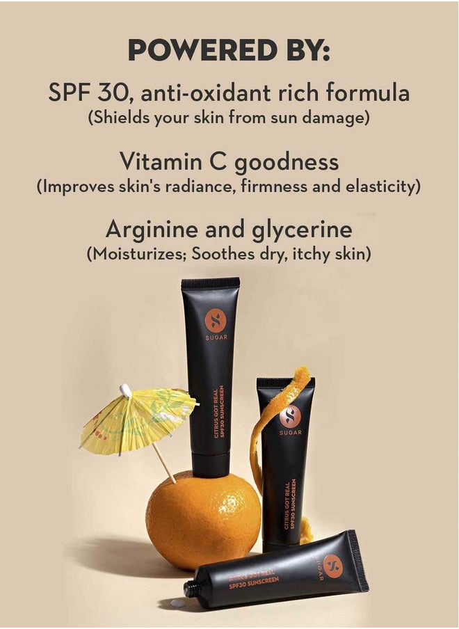SUGAR Cosmetics - Citrus Got Real Sunscreen For All Skin Types Spf30 | No White Cast | Uva/B & Blue Light Protection | Enriched With Vitamin C - 30G - Image 1