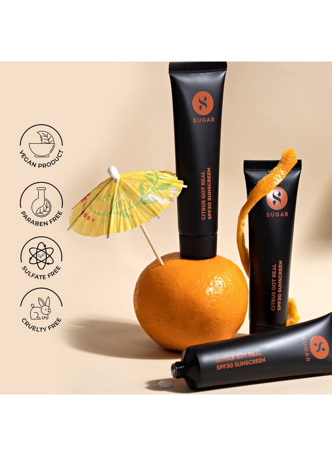 SUGAR Cosmetics - Citrus Got Real Sunscreen For All Skin Types Spf30 | No White Cast | Uva/B & Blue Light Protection | Enriched With Vitamin C - 30G - Image 1