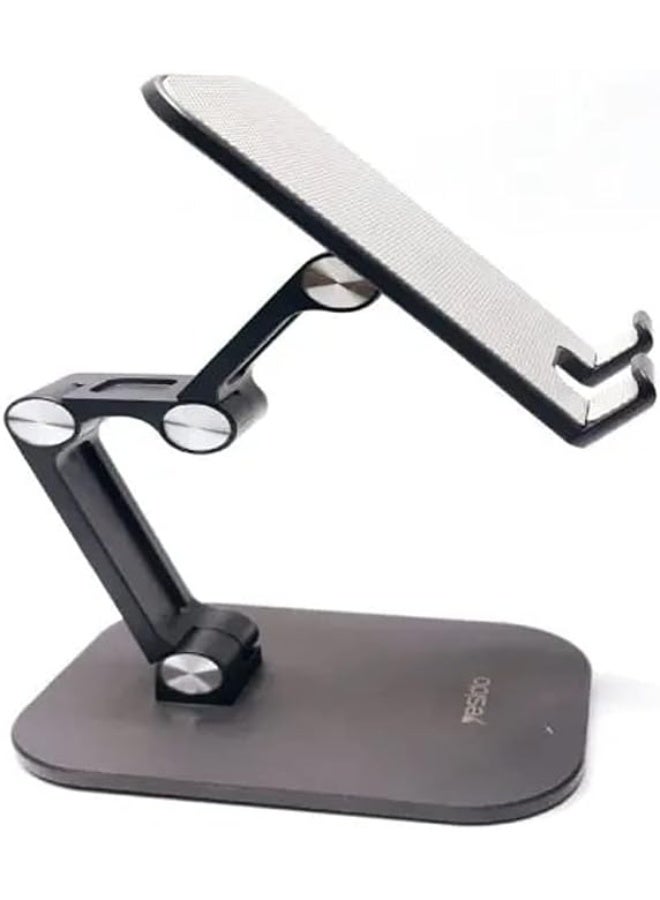 YESIDO C104 Foldable Aluminum Phone & Tablet Stand – Adjustable Desktop Holder with 360° Rotation, Height & Angle Adjustment, Universal Compatible Mobile Stand for iPhone, Samsung, iPad & Tablets - Image 5