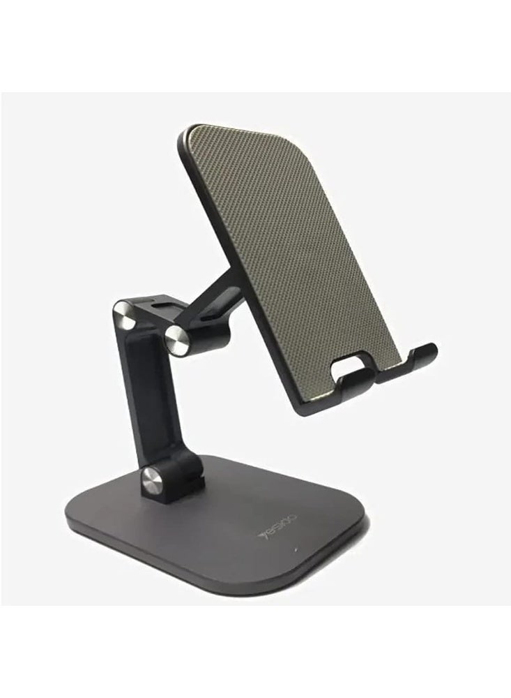 YESIDO C104 Foldable Aluminum Phone & Tablet Stand – Adjustable Desktop Holder with 360° Rotation, Height & Angle Adjustment, Universal Compatible Mobile Stand for iPhone, Samsung, iPad & Tablets - Image 4
