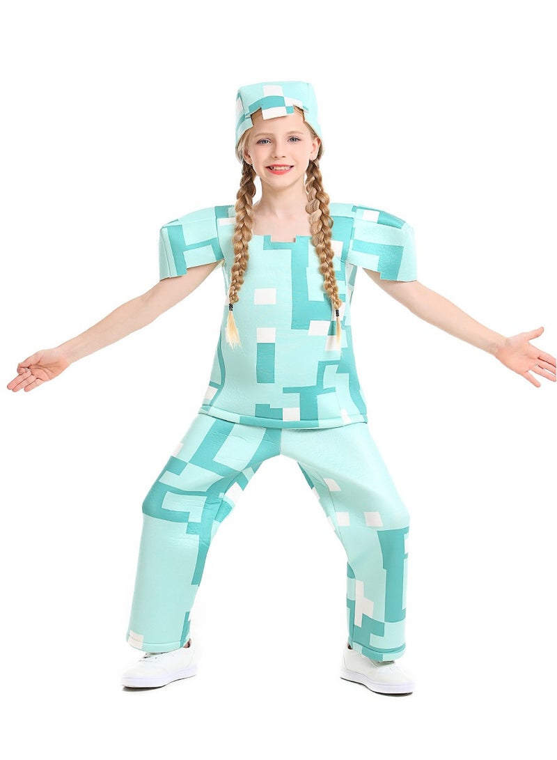 Minecraft Costumes, Magical Diamond Armor Sets for Kids, Minecraft Cosplay Costumes, Minecraft Cosplay Show Costumes - Image 3