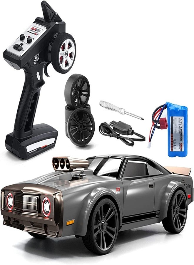 RABRA RC High-Speed Drift Racing, 1:16 Scale Remote Control Car, 4WD 38KM/H High Speed Racing Car, 2.4GHz RC Drifting Car for Adults with Cool LED Lights and Extra Drift Tires (Multi) - Image 1